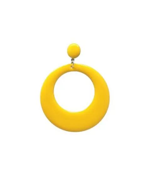 大型フラメンコ黄色フープピアス | FlamencoExport